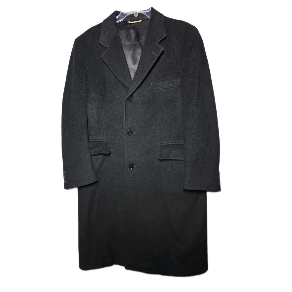 Christopher's Co. Men's Cashmere Blend Black  Dress Coat 44R Overcoat